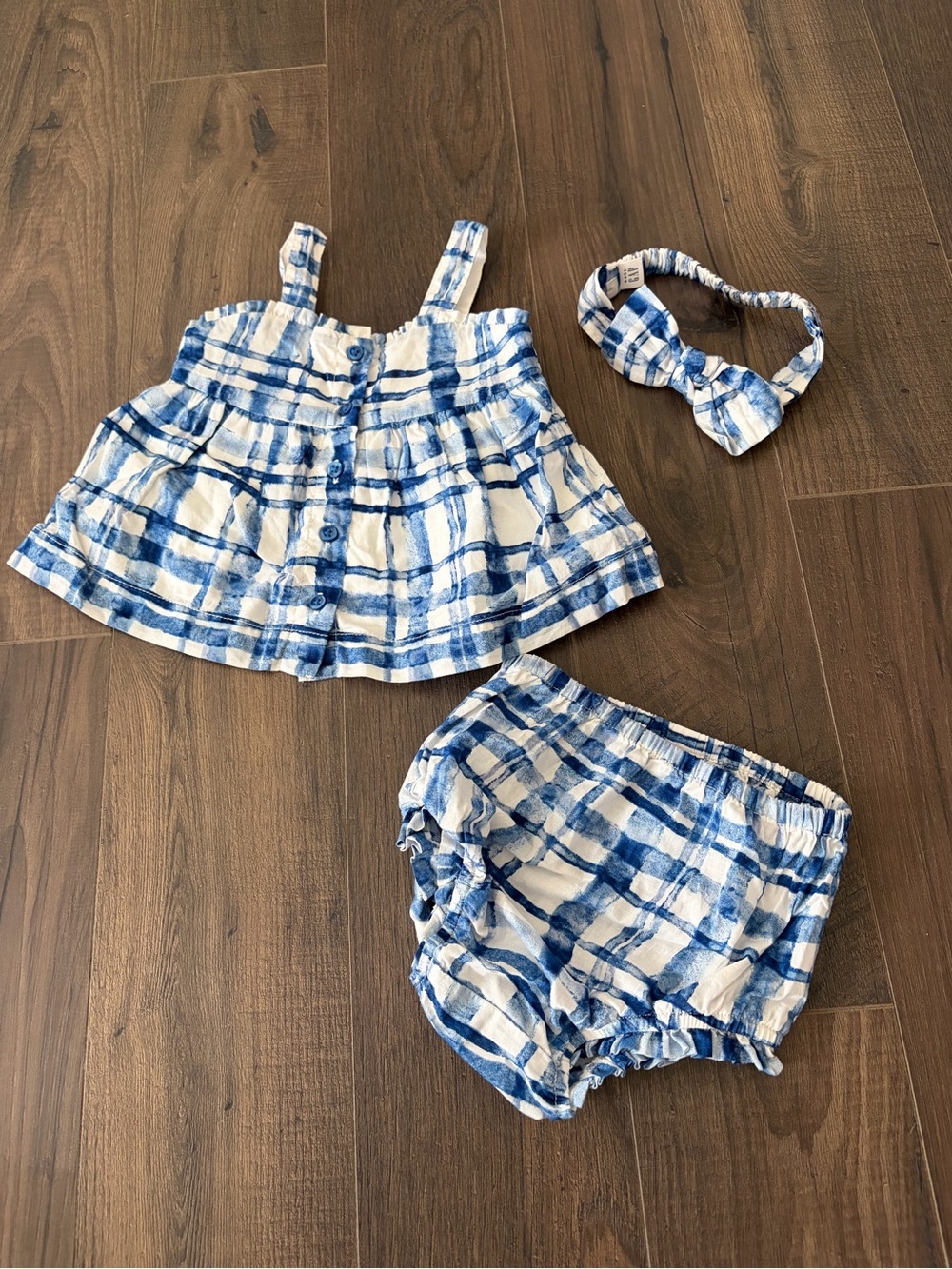 BabyGAP Blue & White Plaid 3-Piece Matching Set